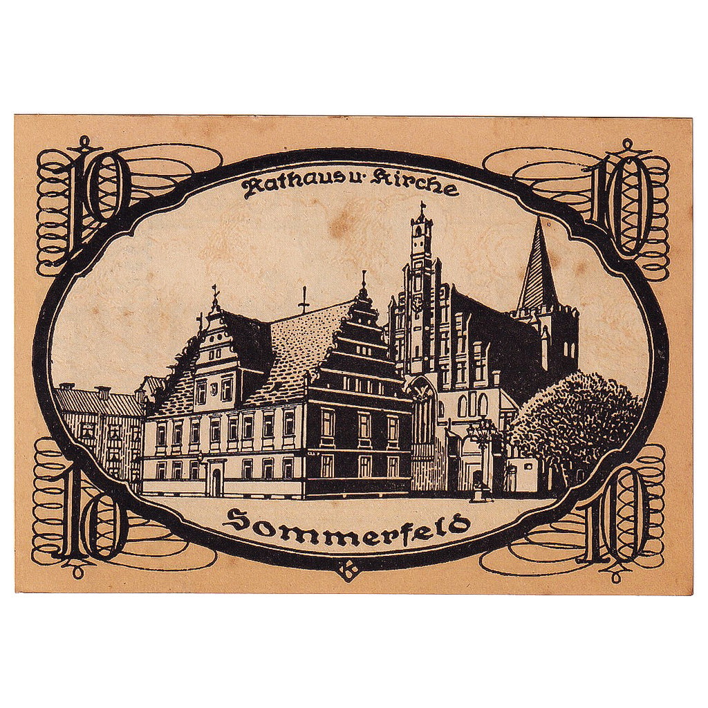 Geldschein, Deutschland, Sommerfeld, 10 Pfennig, mairie 1920-04-01 VZ Mehl:S85.6