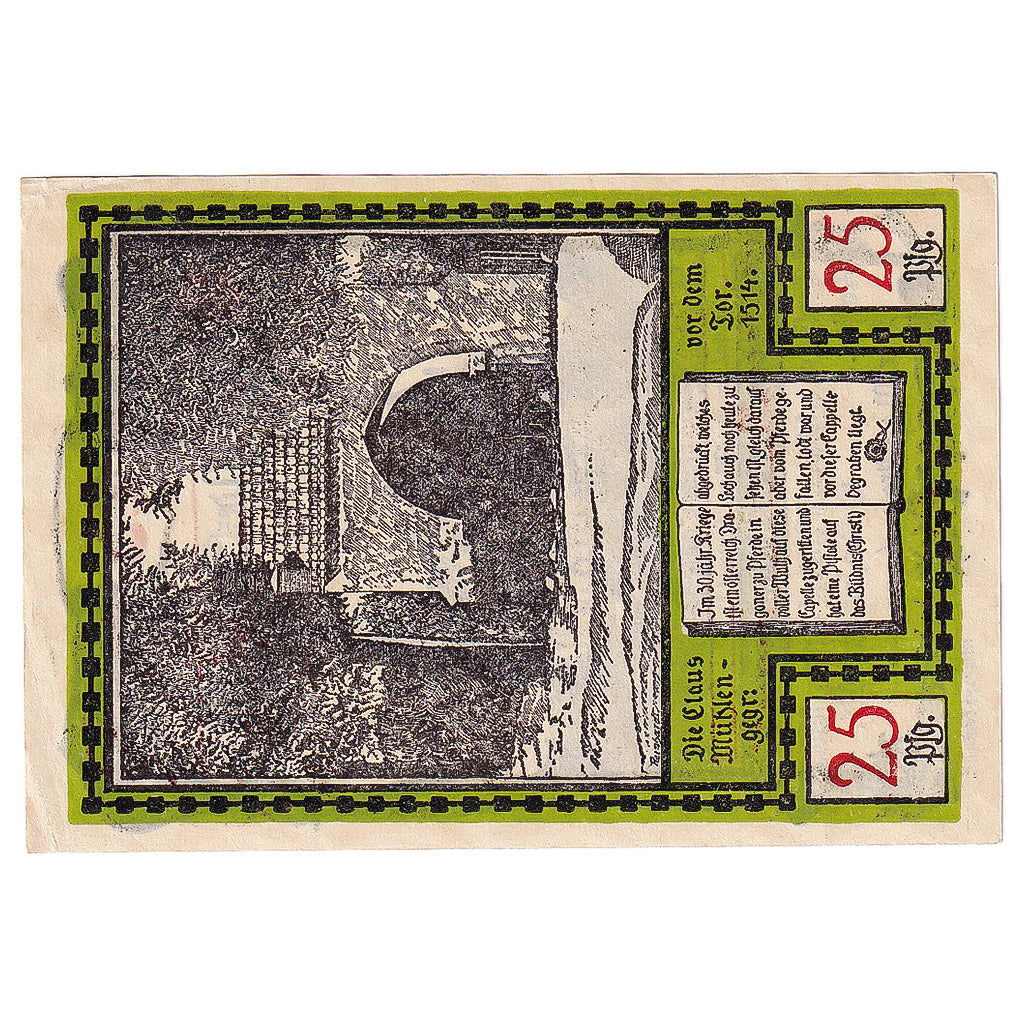 Banknot, Niemcy, Soldin, 25 Pfennig, Eglise, 1921, UNC(63), Mehl:1235.2