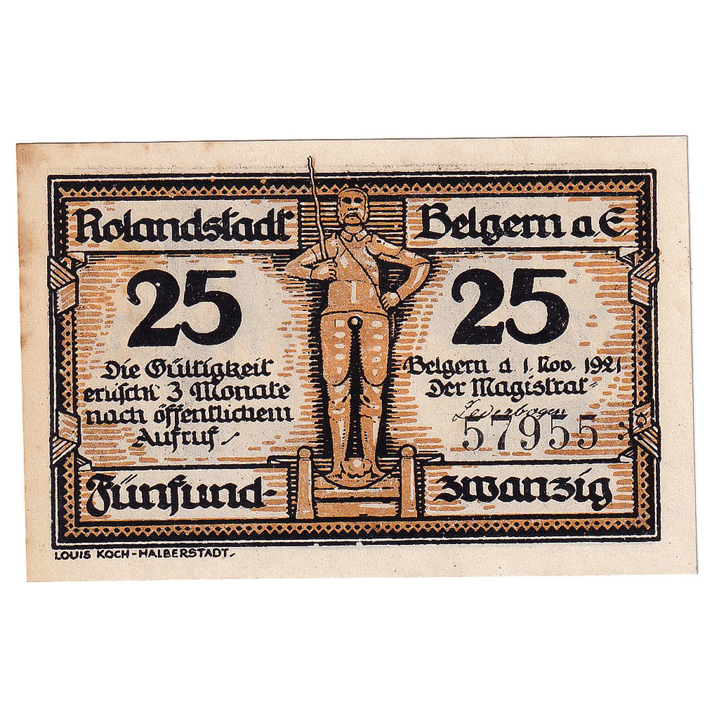 Banconote, Germania, Belgern, 25 Pfennig, Eglise 1921-11-01, SPL- Mehl:70.1