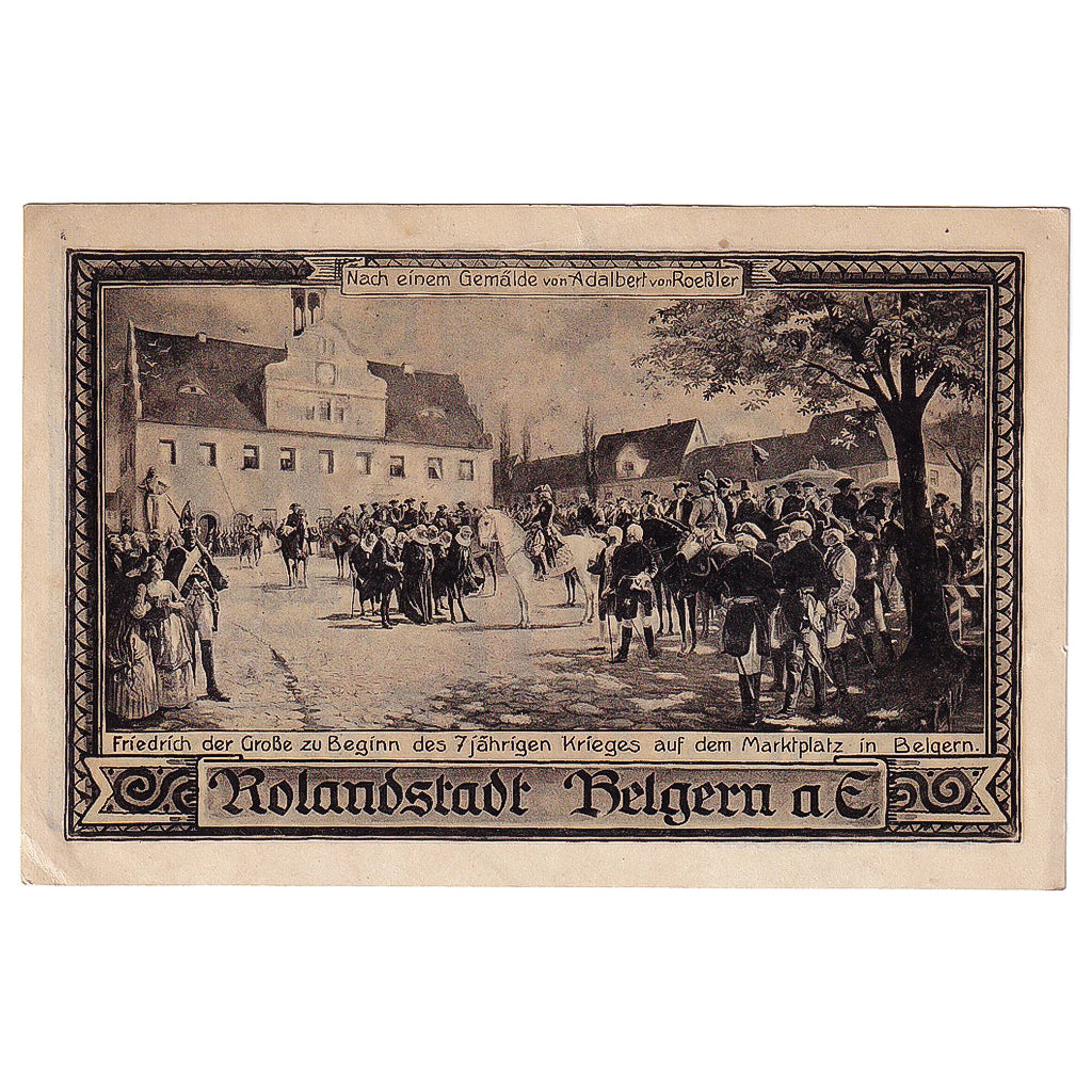 Geldschein, Deutschland, Belgern, 50 Pfennig, chevalier, 1921 UNZ- Mehl:70.1