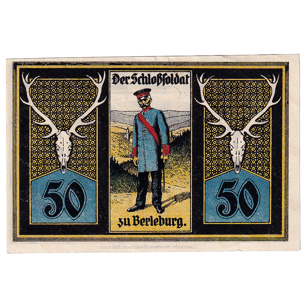 Banconote, Germania, Berleburg, 50 Pfennig, château, 1921 SPL Mehl:80.1