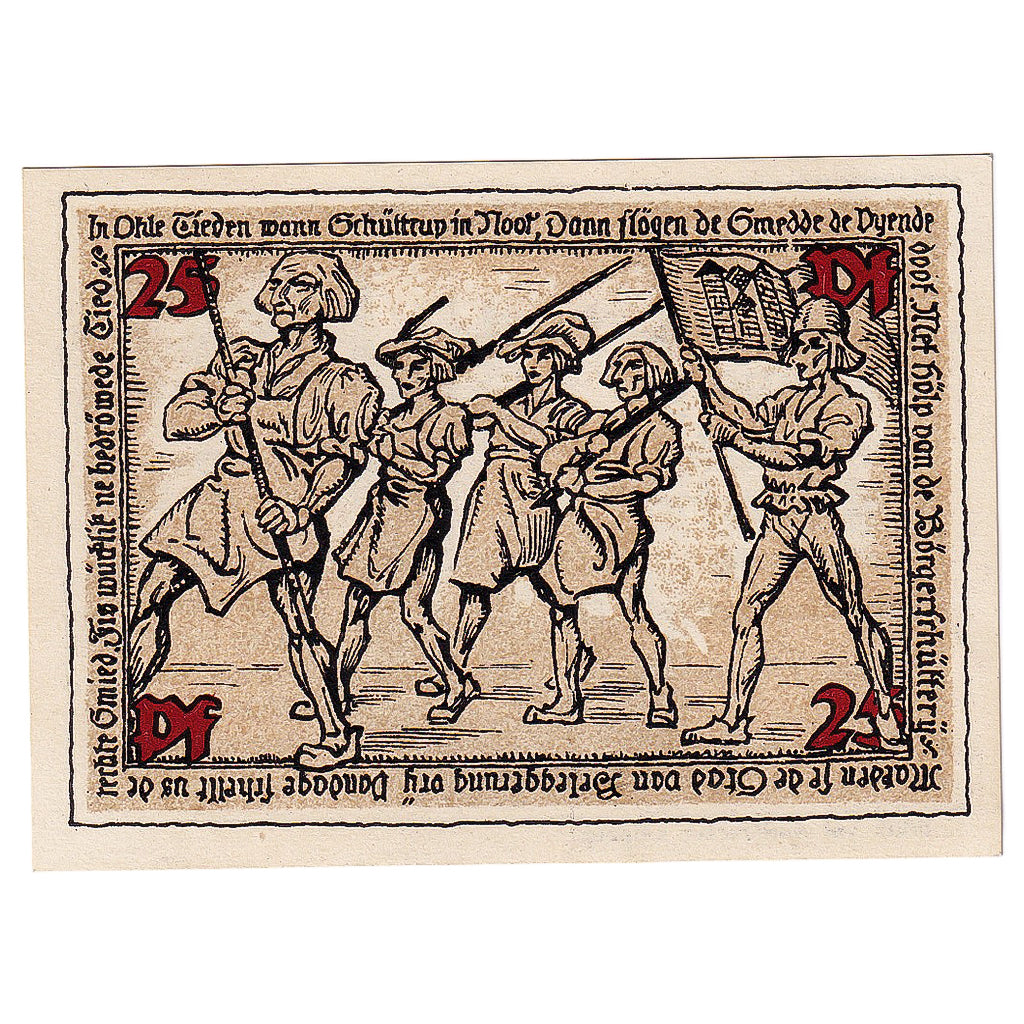 Geldschein, Deutschland, Schuttorf, 25 Pfennig, personnage 1921 UNZ- Mehl:1202.1