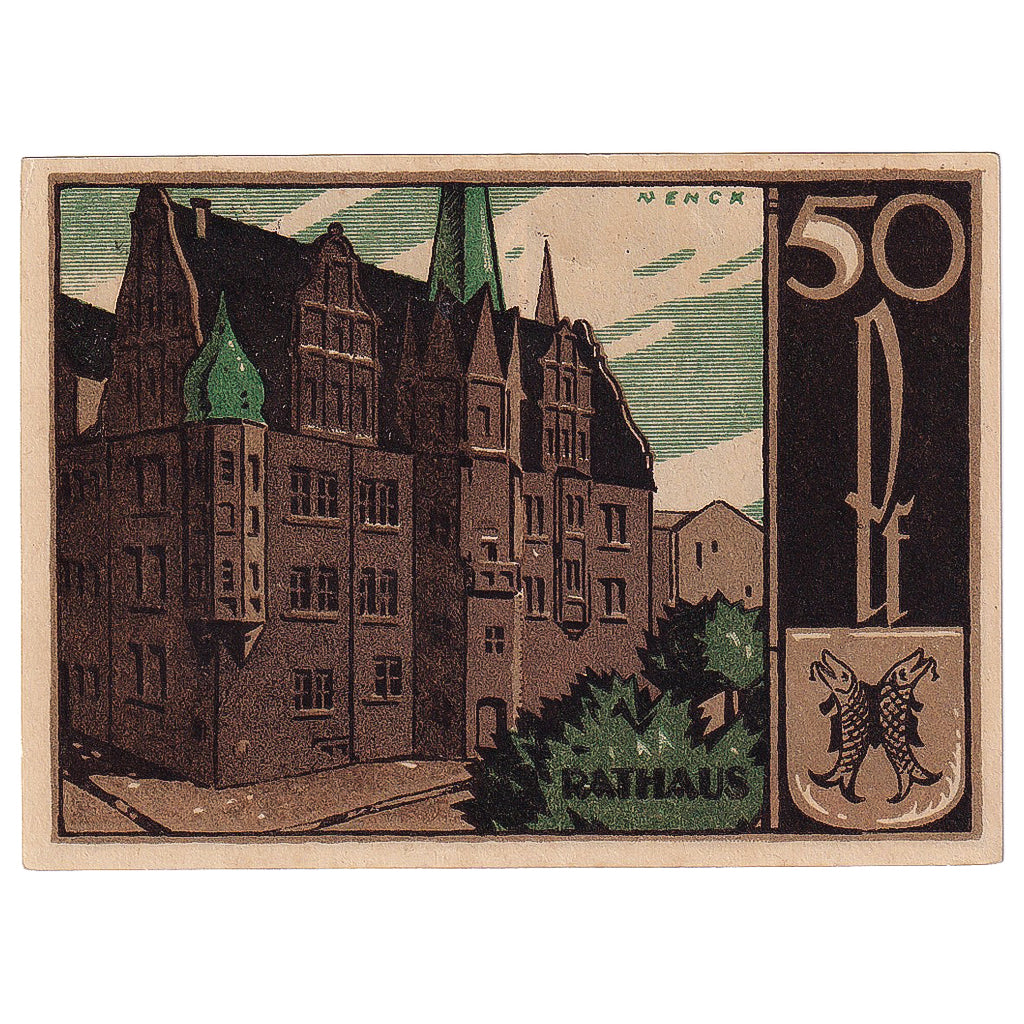 Banconote, Germania, Saalfeld, 50 Pfennig, mairie, 1921, SPL Mehl:1155.3