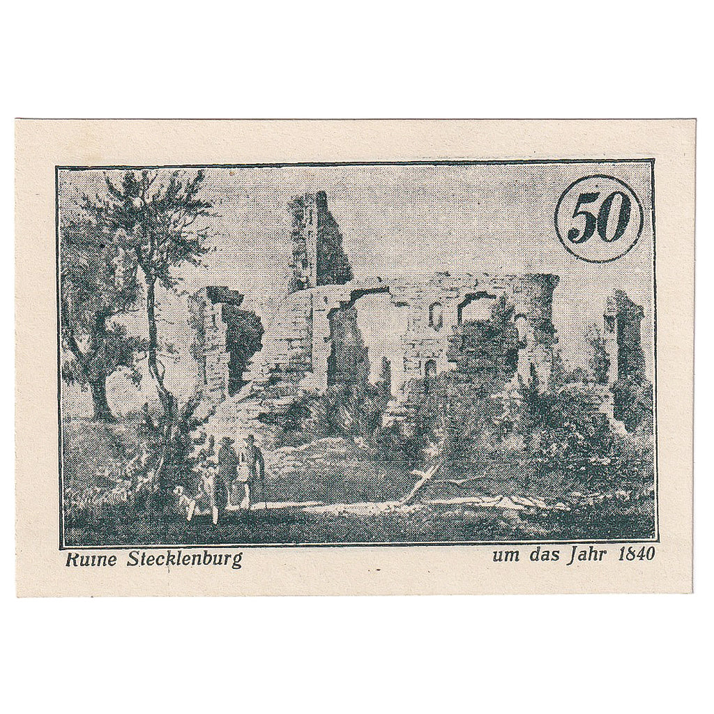 Geldschein, Deutschland, Stecklenberg, 50 Pfennig château 1921 UNZ- Mehl:1258.2