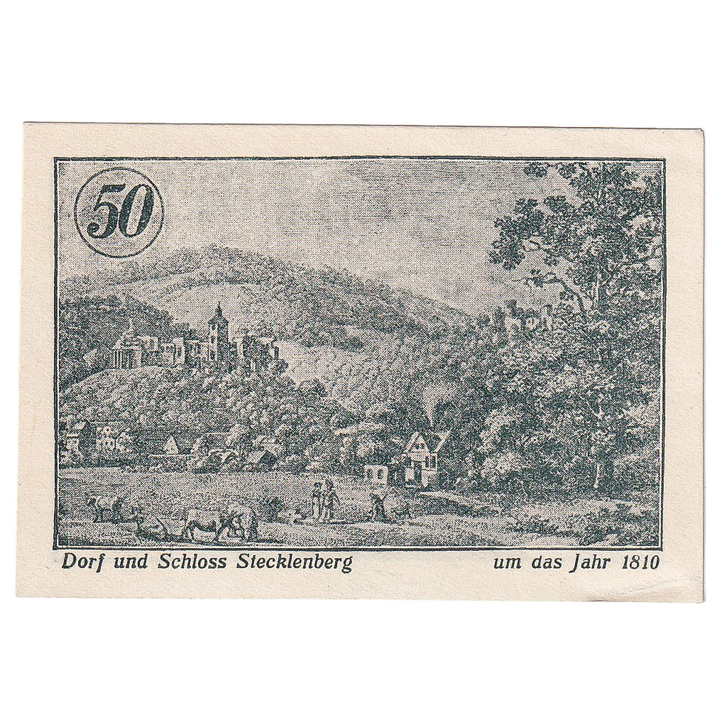 Geldschein, Deutschland, Stecklenberg, 50 Pfennig, ferme, 1921, UNZ- Mehl:1258.2