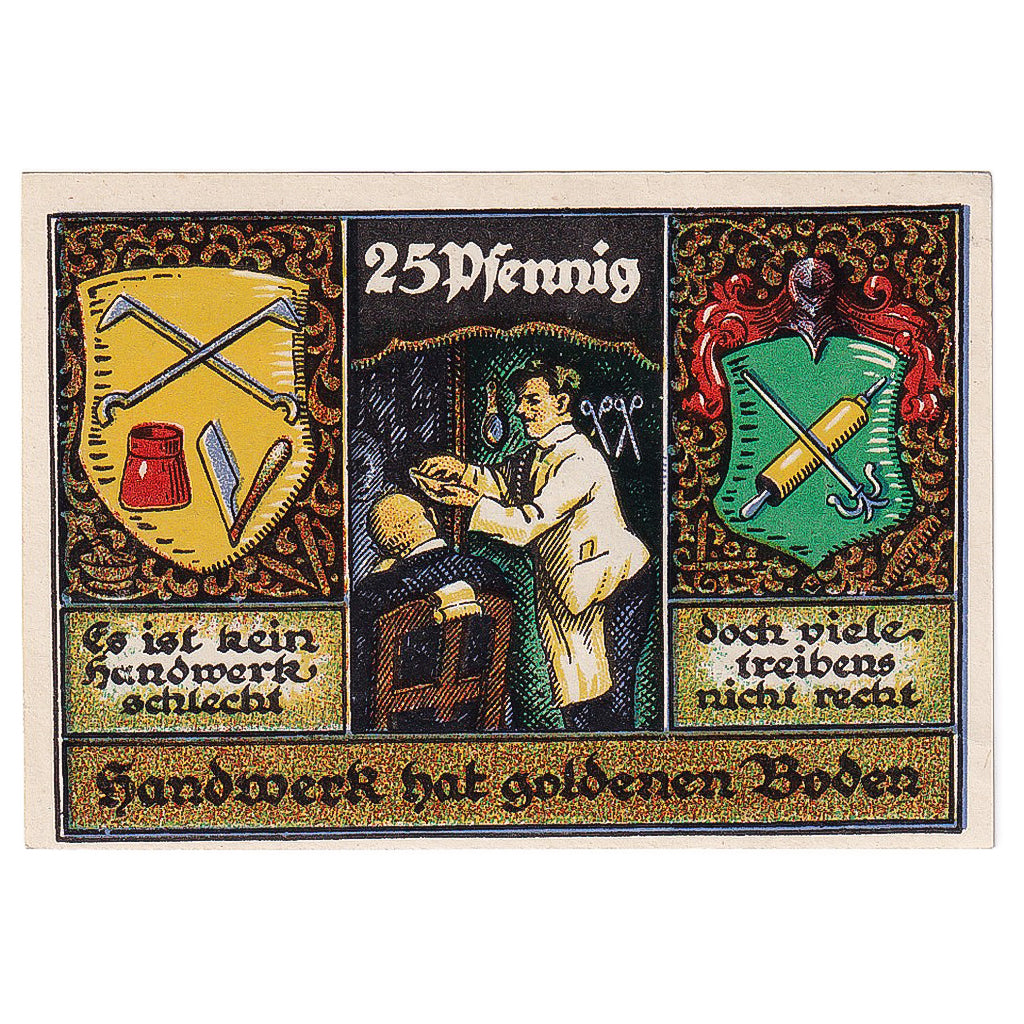 Geldschein, Deutschland, Stolzenau, 25 Pfennig, coiffeur, 1922, UNZ- Mehl:1277.1