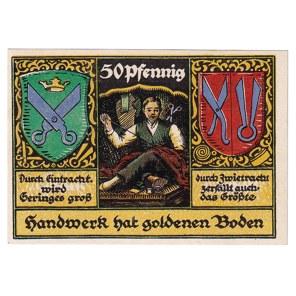 Geldschein, Deutschland, Stolzenau, 50 Pfennig, couturier 1922, UNZ- Mehl:1277.1