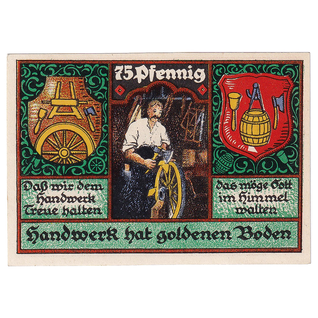 Geldschein, Deutschland, Stolzenau, 75 Pfennig, Blason, 1922, UNZ-, Mehl:1277.1