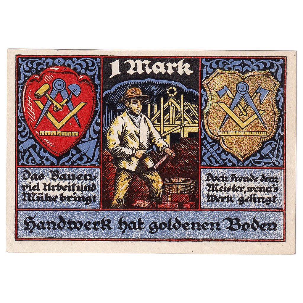 Banknot, Niemcy, Stolzenau, 1 Mark, charpentier, 1922, UNC(63), Mehl:1277.1