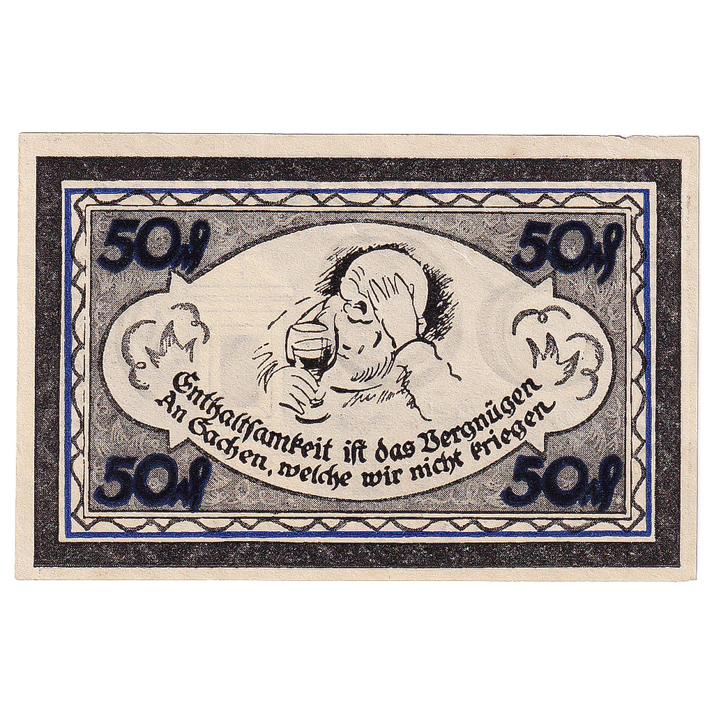 Banconote, Germania, Stolzenau, 50 Pfennig, Monument, 1921 SPL Mehl:1276.1a