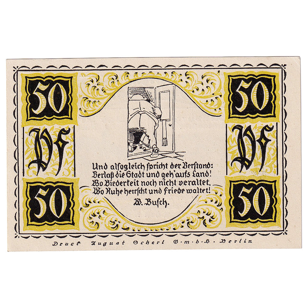 Banknot, Niemcy, Stolzenau, 50 Pfennig, Eglise 1921-11-30, UNC(63) Mehl:1276.2
