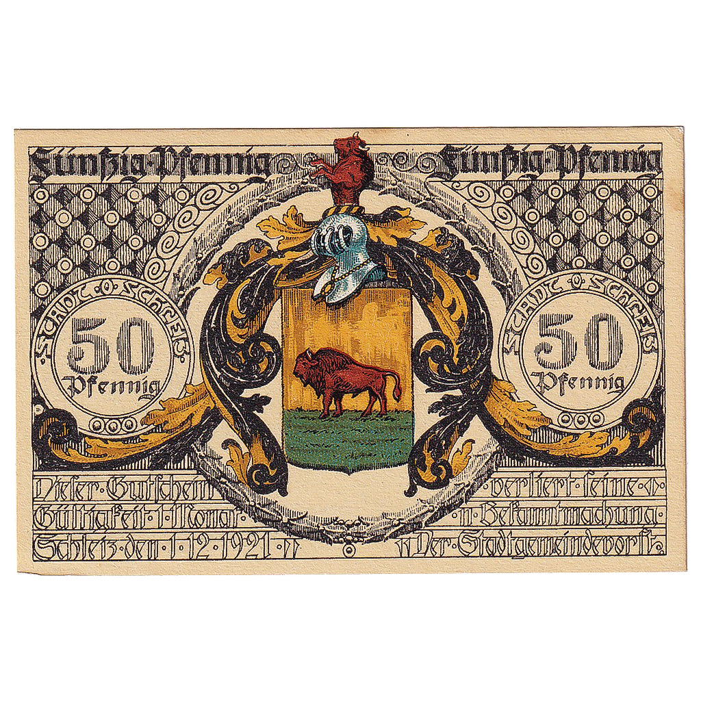 Geldschein, Deutschland, Schleiz, 50 Pfennig, portrait 1921 UNZ- Mehl:1180.1