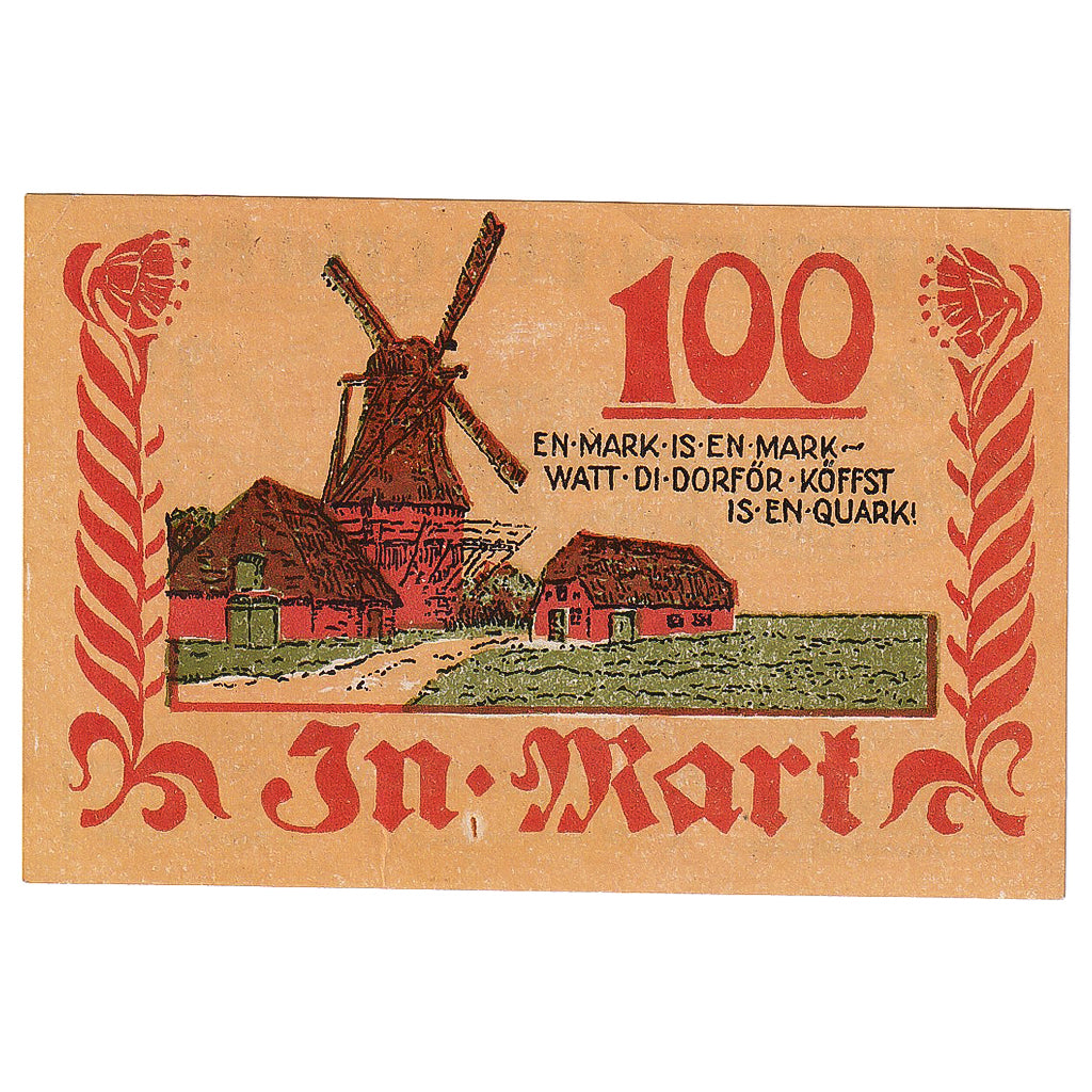 Banknot, Niemcy, Bordelum, 1 Mark, Blason, 1922, 1922-03-31, UNC(63), Mehl:143.1