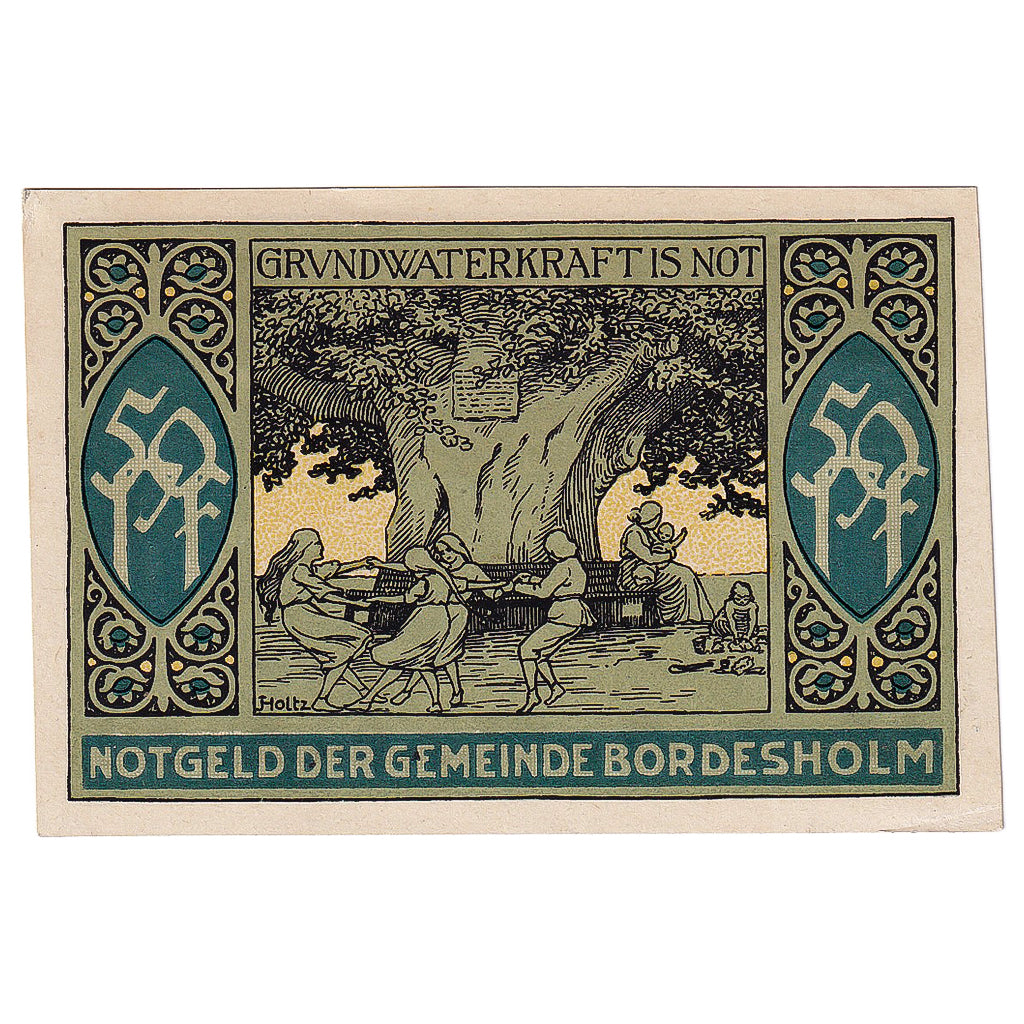 Geldschein, Deutschland, Bordesholm, 50 Pfennig, arbre 1921 UNZ- Mehl:144.1