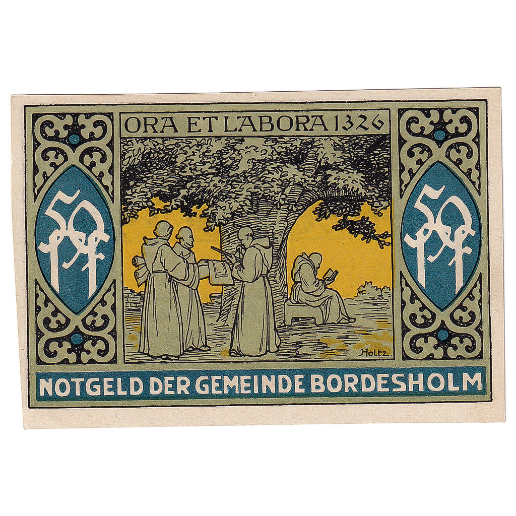 Banconote, Germania, Bordesholm, 50 Pfennig, personnage, 1921 SPL Mehl:144.1