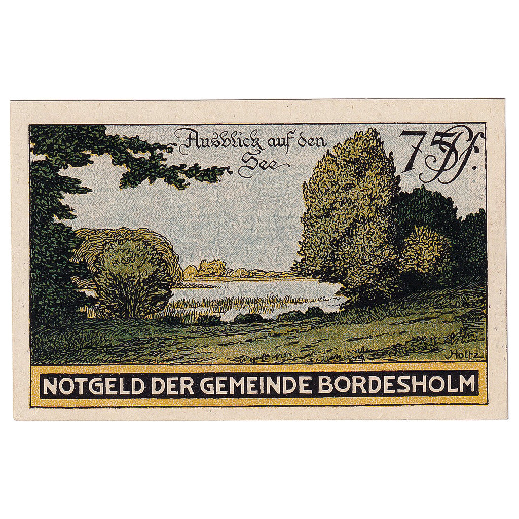 Geldschein, Deutschland, Bordesholm, 75 Pfennig, lac 1921-12-31, UNZ- Mehl:144.2