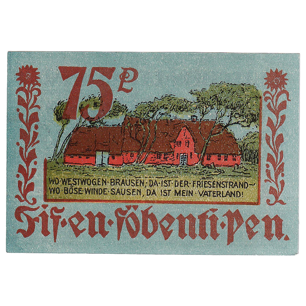 Banconote, Germania, Bordelum, 75 Pfennig, Blason 1922-03-31, SPL Mehl:143.1