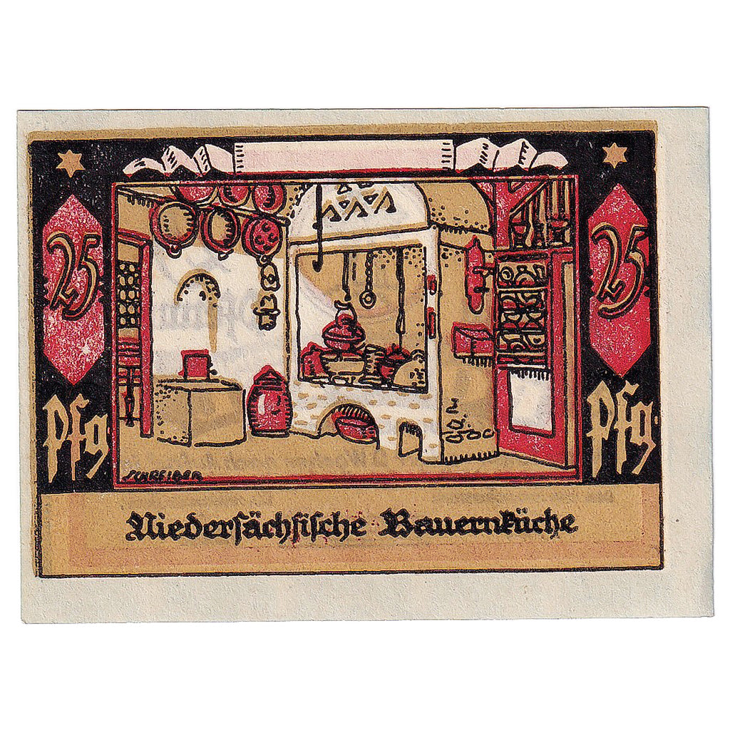 Banknot, Niemcy, Borstel, 25 Pfennig, cuisine, 1921, UNC(63), Mehl:145.1