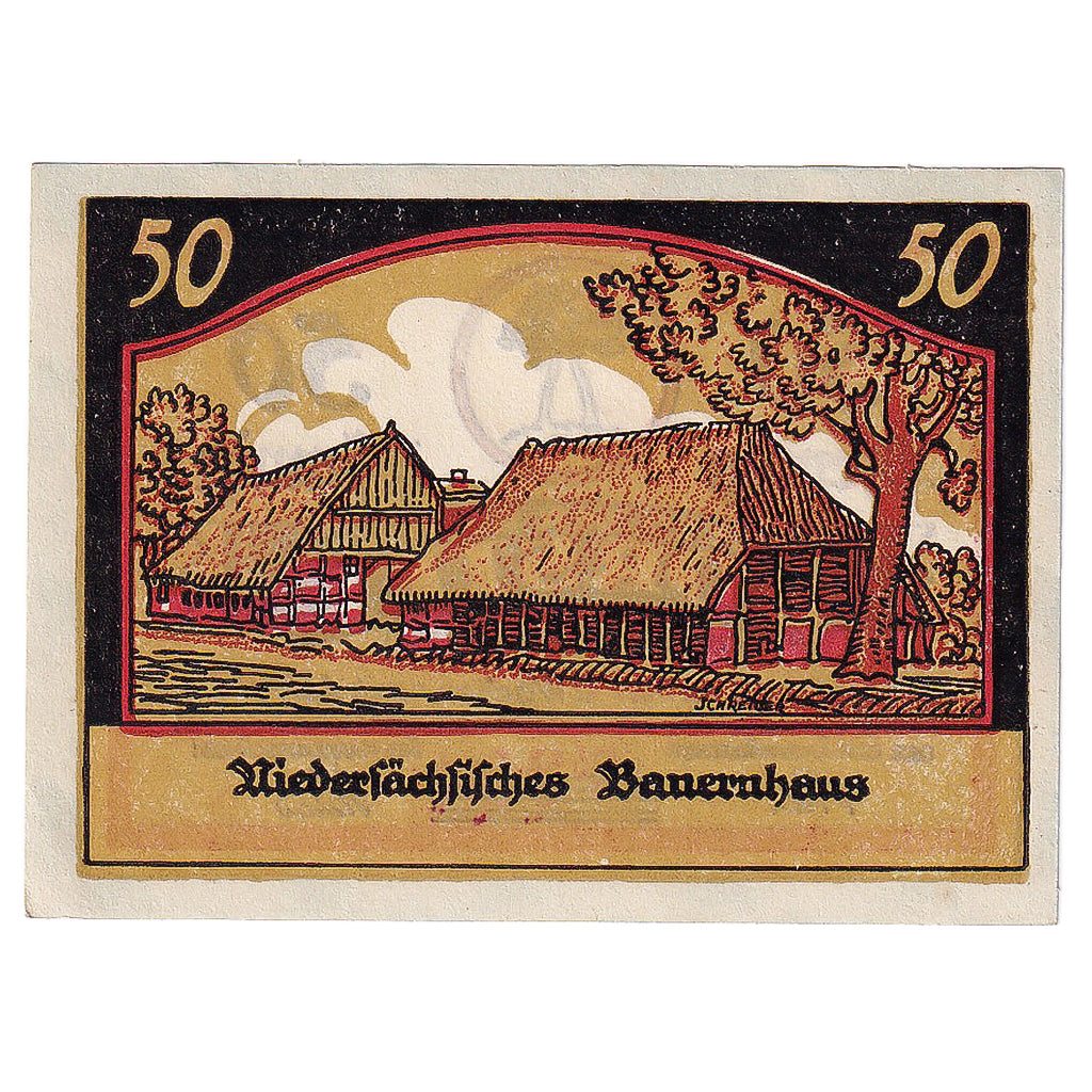 Banconote, Germania, Borstel, 50 Pfennig, grange, 1921, SPL, Mehl:145.1
