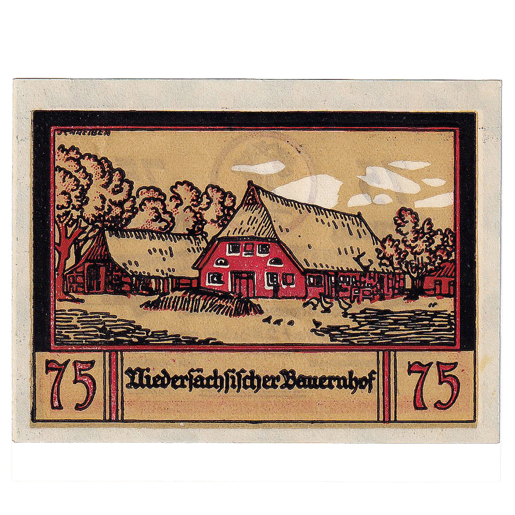 Banknot, Niemcy, Borstel, 75 Pfennig, ferme, 1921, UNC(63), Mehl:145.1