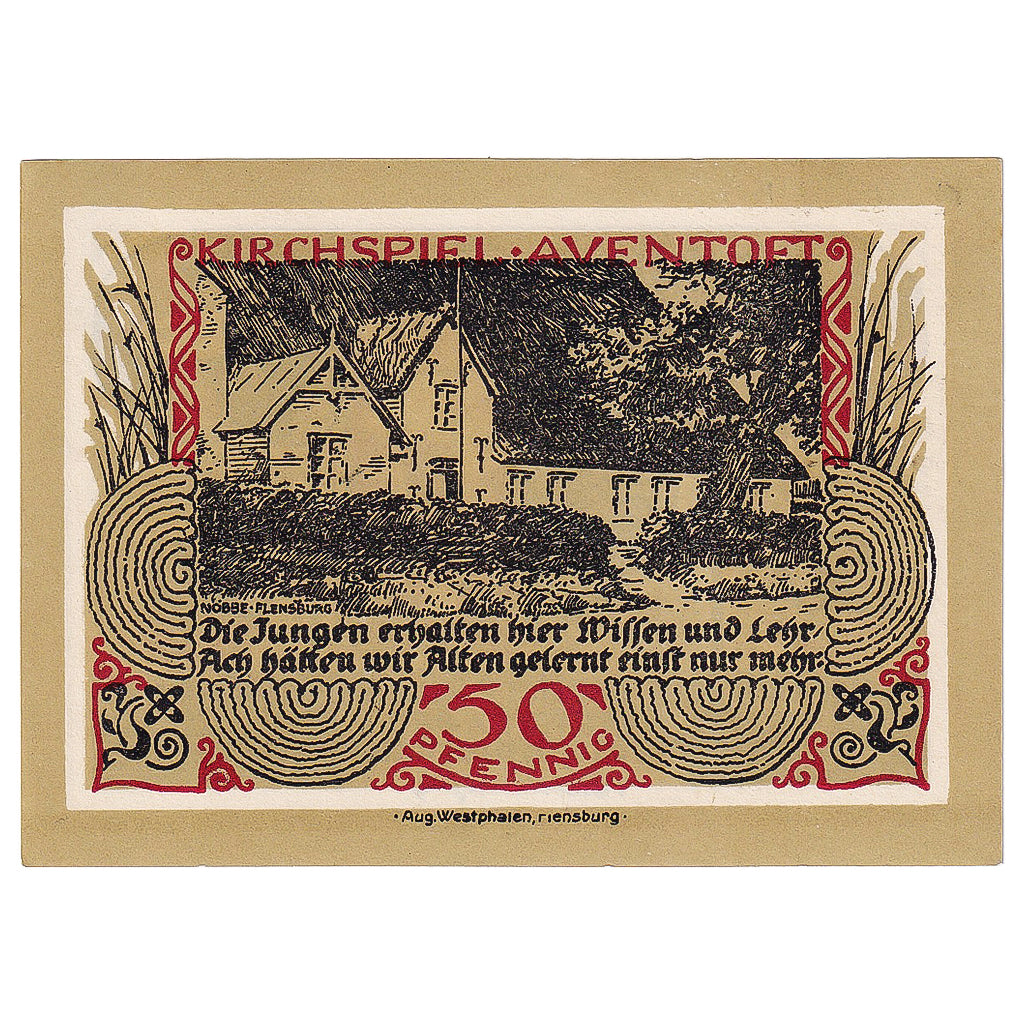 Banconote, Germania, Aventoft, 50 Pfennig, Blason 1922-05-01, SPL Mehl:57.1