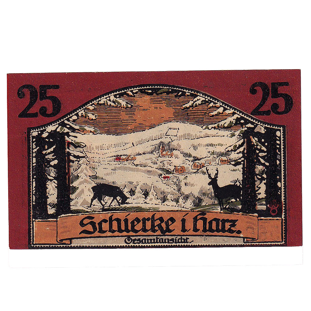 Banconote, Germania, Schierke, 25 Pfennig, hiver 1921-04-01, SPL Mehl:1179.1a