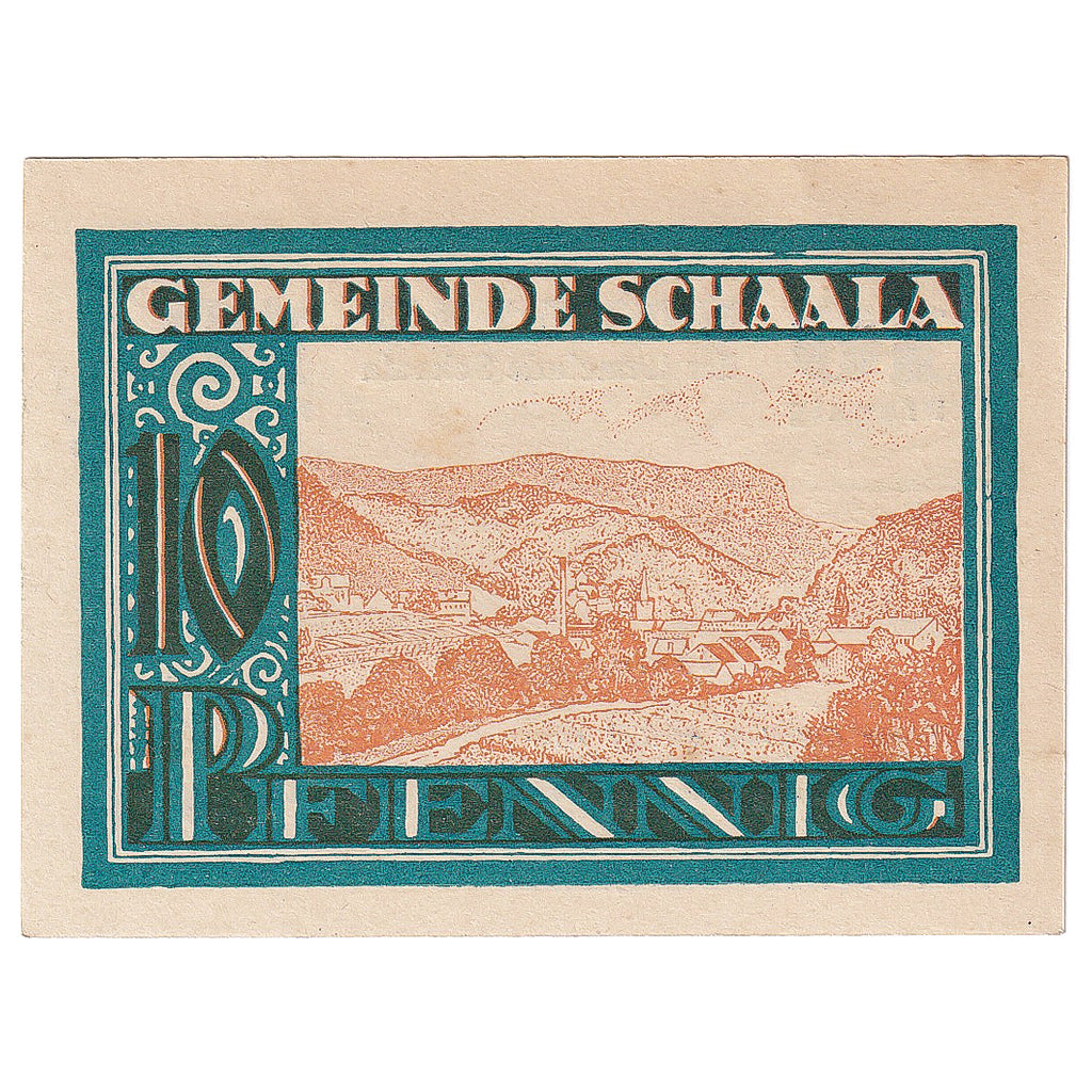 Geldschein, Deutschland, Schaala 10 Pfennig paysage 1921-08-15, UNZ- Mehl:1170.1