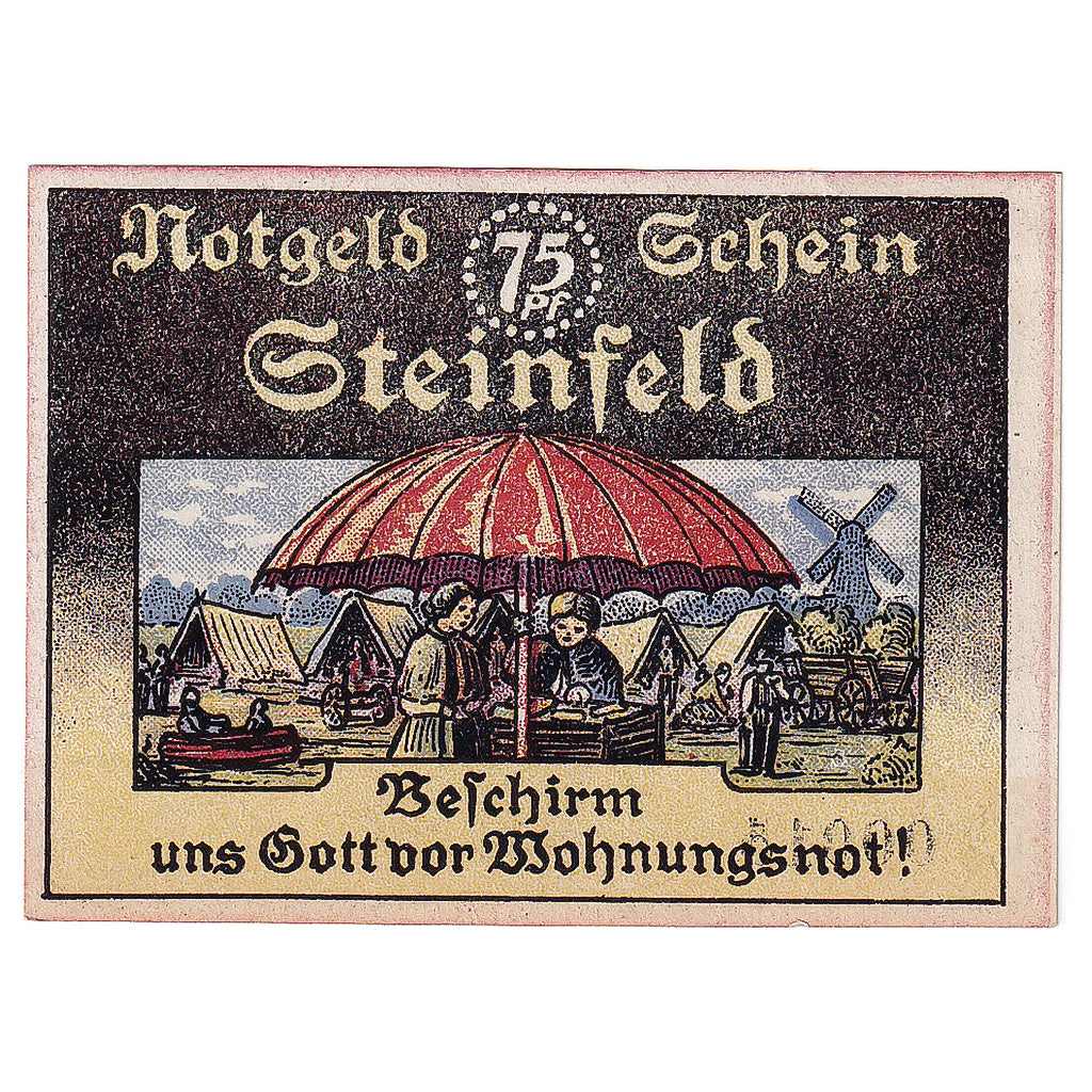 Banconote, Germania, Steinfeld, 75 Pfennig, Blason 1921-11-30, SPL Mehl:1262.5