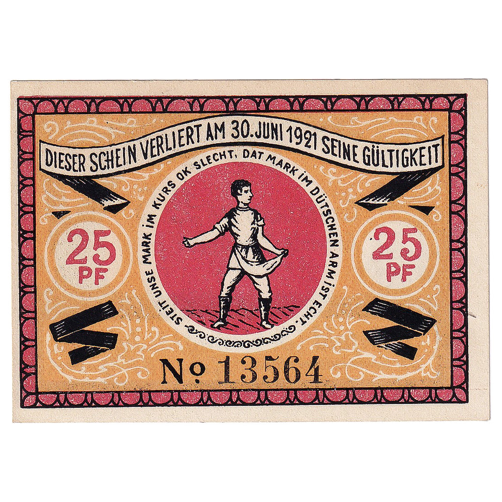 Banknot, Niemcy, Steinfeld, 25 Pfennig, arbre, 1921, UNC(63) Mehl:1262.4