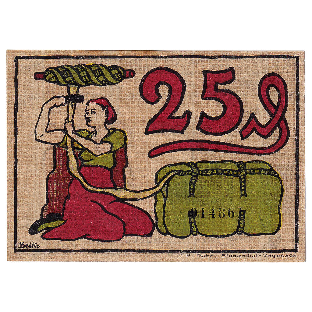 Geldschein, Deutschland, Blumenthal, 25 Pfennig, Usine 1921 UNZ- Mehl:123.1