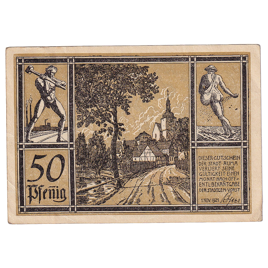 Banconote, Germania, Auma, 50 Pfennig, village 1921-11-01, SPL Mehl:55.4a