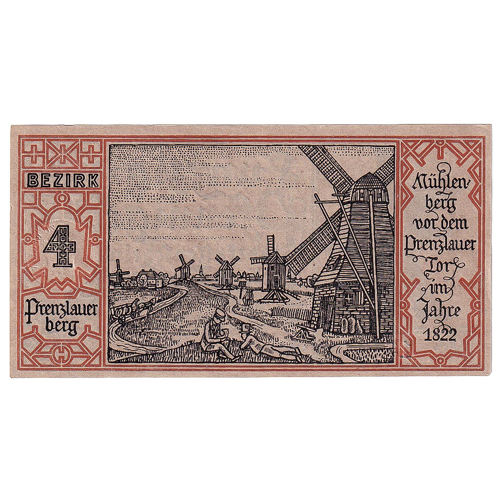 Geldschein, Deutschland, Berlin, 50 Pfennig, moulin 1921-09-09, UNZ- Mehl:92.1