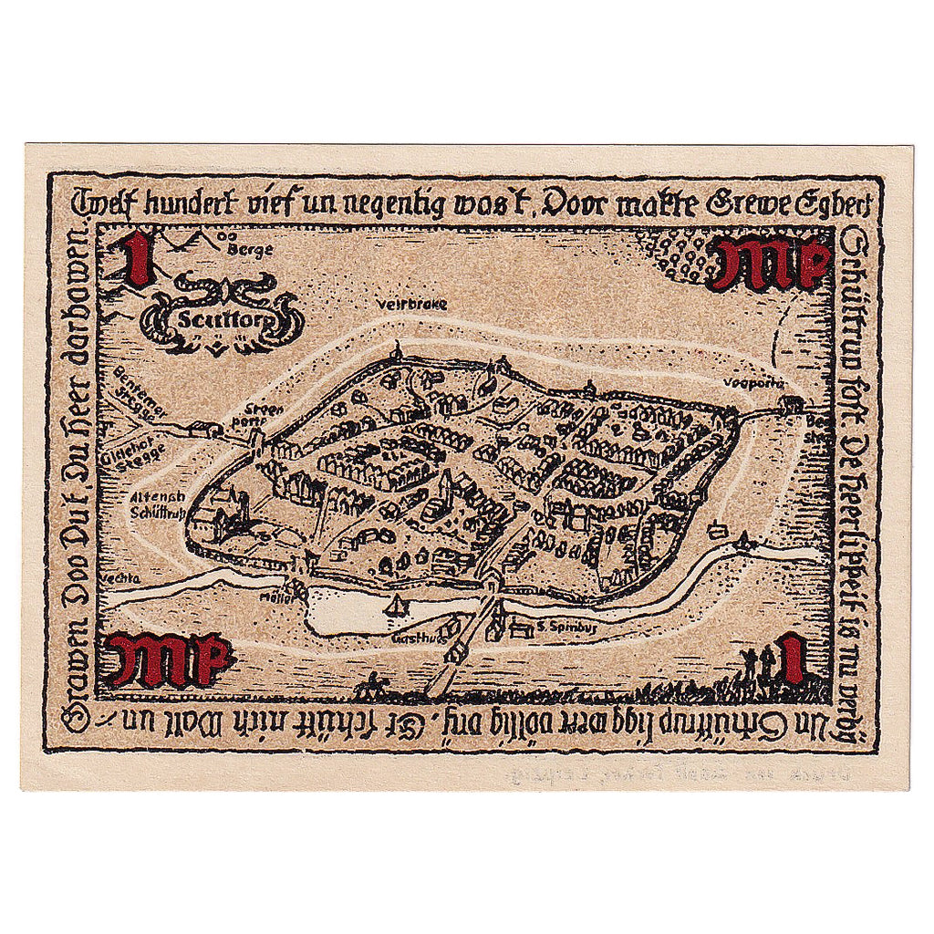 Geldschein, Deutschland, Schuttorf, 1 Mark, château 1921-11-01, UNZ- Mehl:1202.1