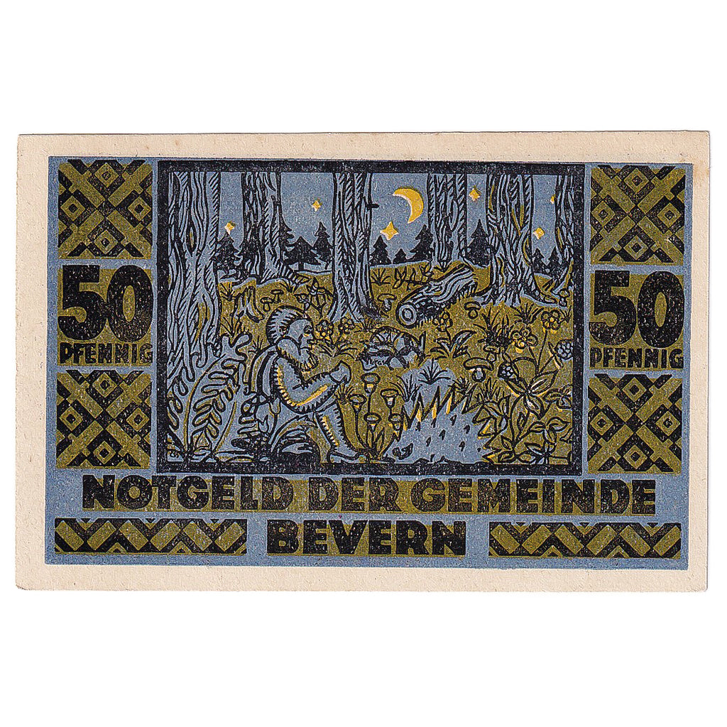 Geldschein, Deutschland, Bevern, 50 Pfennig, Forêt 1921-12-31, UNZ- Mehl:97.1a