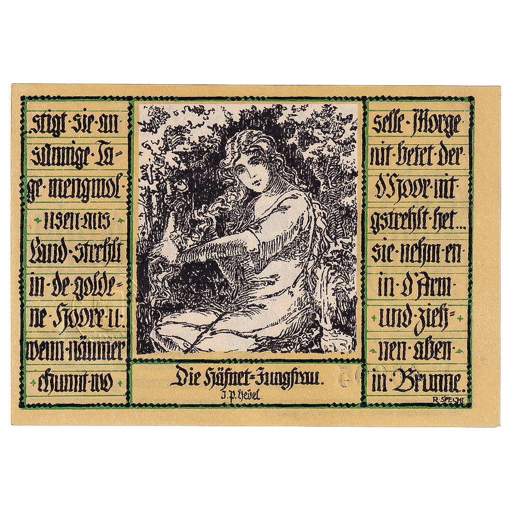 Geldschein, Deutschland, Schopfheim, 50 Pfennig, dame 1921 UNZ- Mehl:1201.1