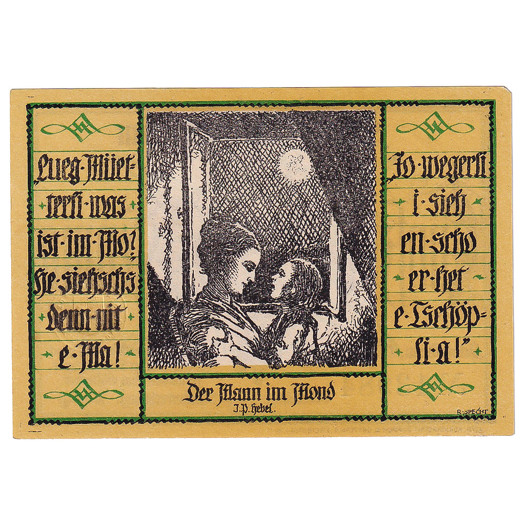Geldschein Deutschland Schopfheim 50 Pfennig, personnage, 1921 UNZ- Mehl:1201.2