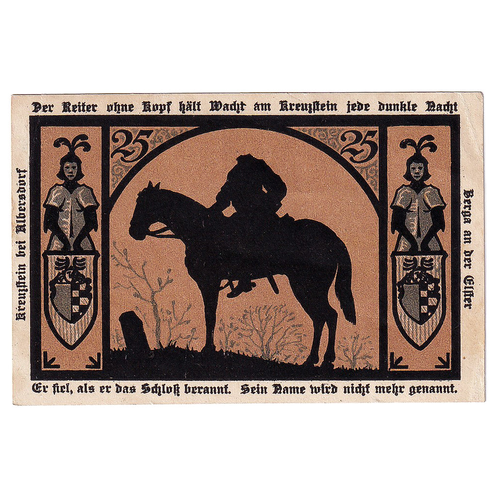 Billete, Alemania, Berga, 25 Pfennig, cheval, 1921, 1921-10-01, SC, Mehl:77.1