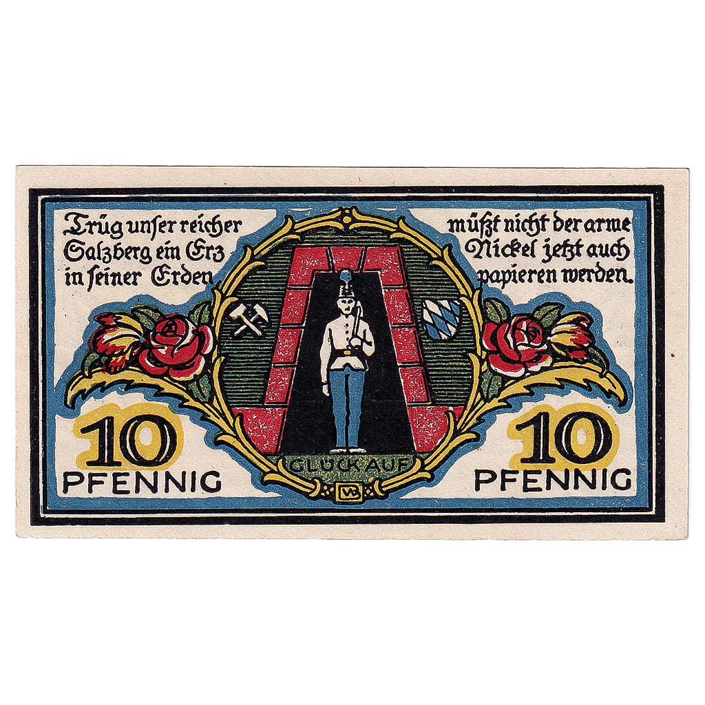 Geldschein, Deutschland, Berchtesgaden, 10 Pfennig, Fleur, 1920 UNZ- Mehl:76.1