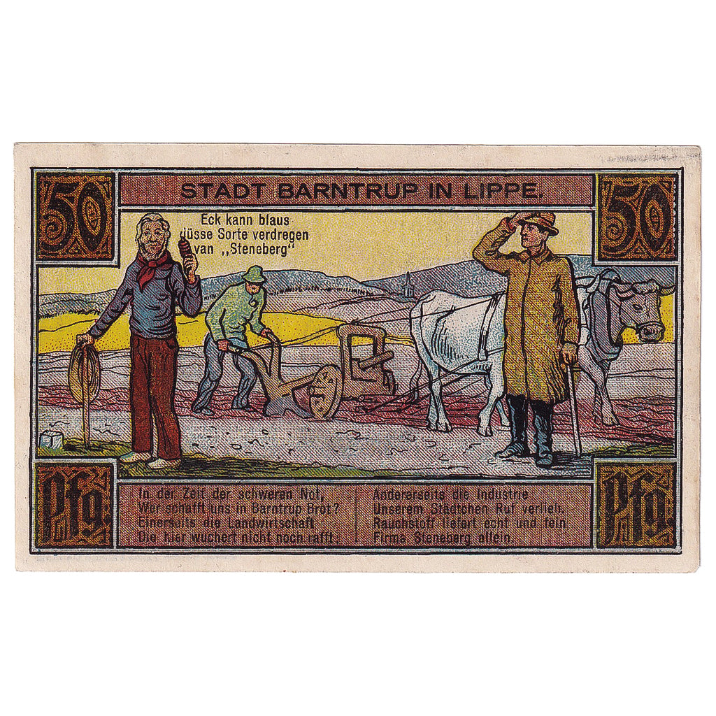 Geldschein, Deutschland, Barntrup, 50 Pfennig, champs 1921-11-20, UNZ- Mehl:66.1