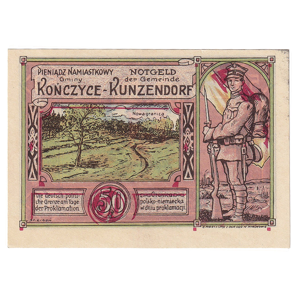 Biljet, Duitsland, Kunzendorf, 50 Pfennig, Blason 1923-10-01, SPL Mehl:750.1a