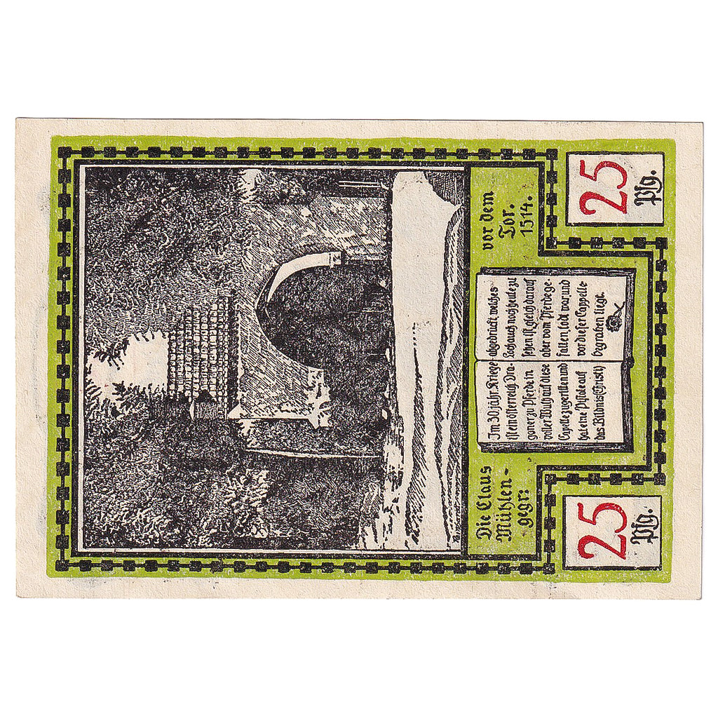 Geldschein, Deutschland, Soldin, 25 Pfennig, Eglise, 1921, UNZ-, Mehl:1235.2
