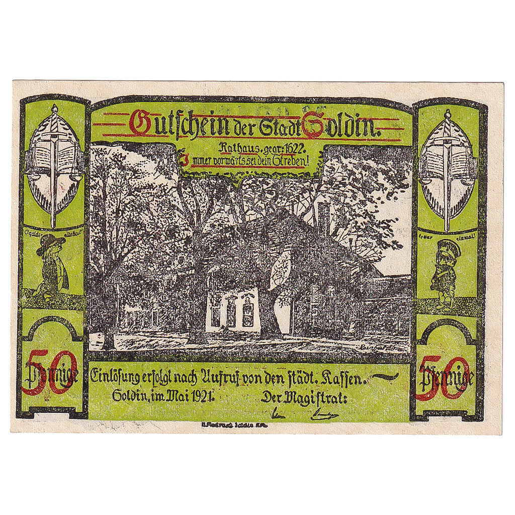 Geldschein, Deutschland, Soldin, 50 Pfennig, aigle, 1921, UNZ-, Mehl:1235.2
