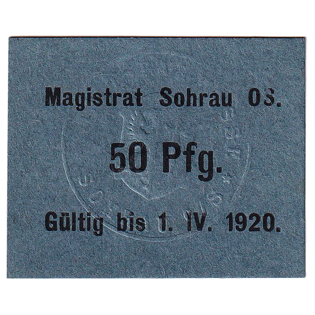 Banknote, Germany, Sohrau, 50 Pfennig, Texte 1920-04-01, UNC(63) Mehl:S83.4b