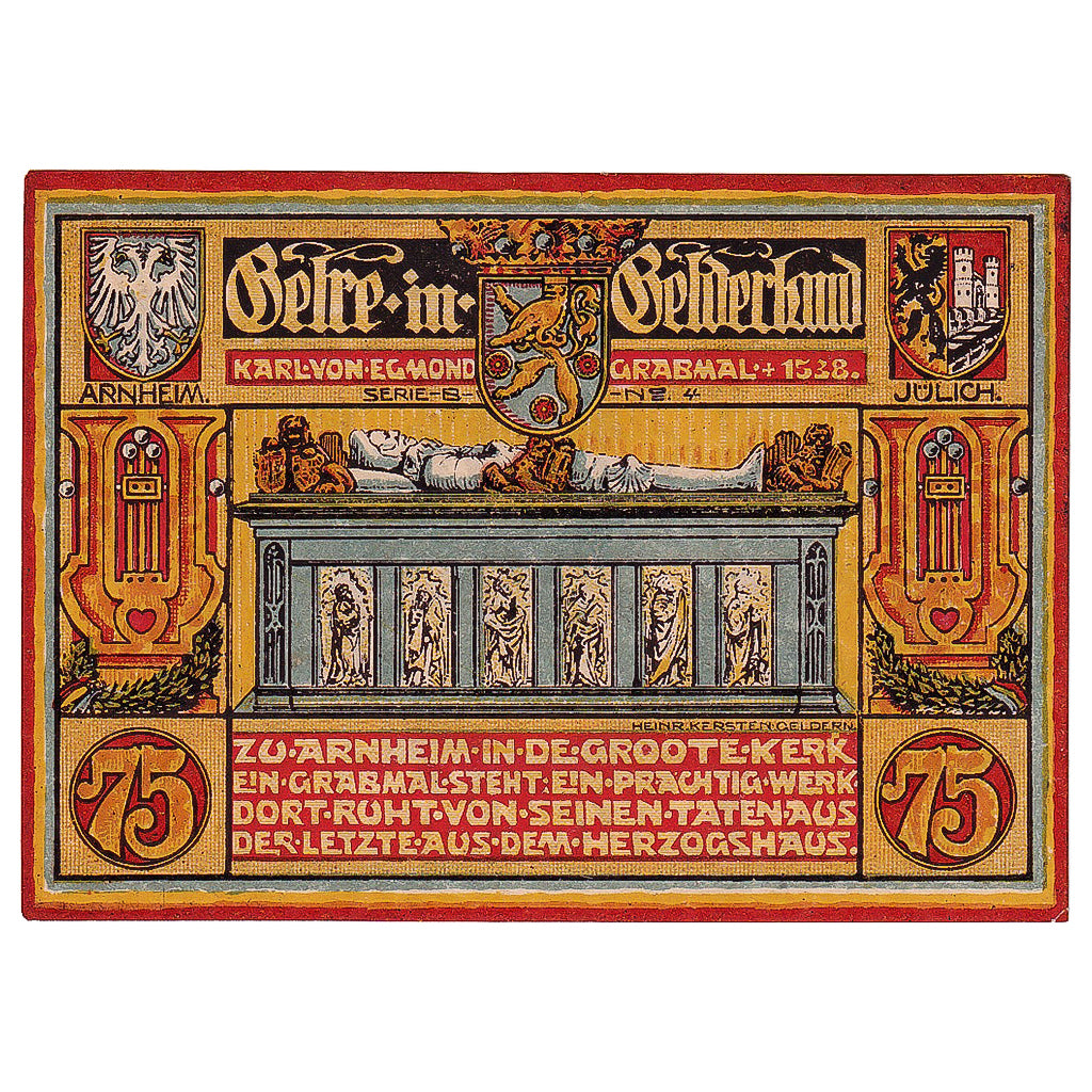 Banconote, Germania, Geldern, 75 Pfennig, Monument 1922-08-21, SPL Mehl:415.2