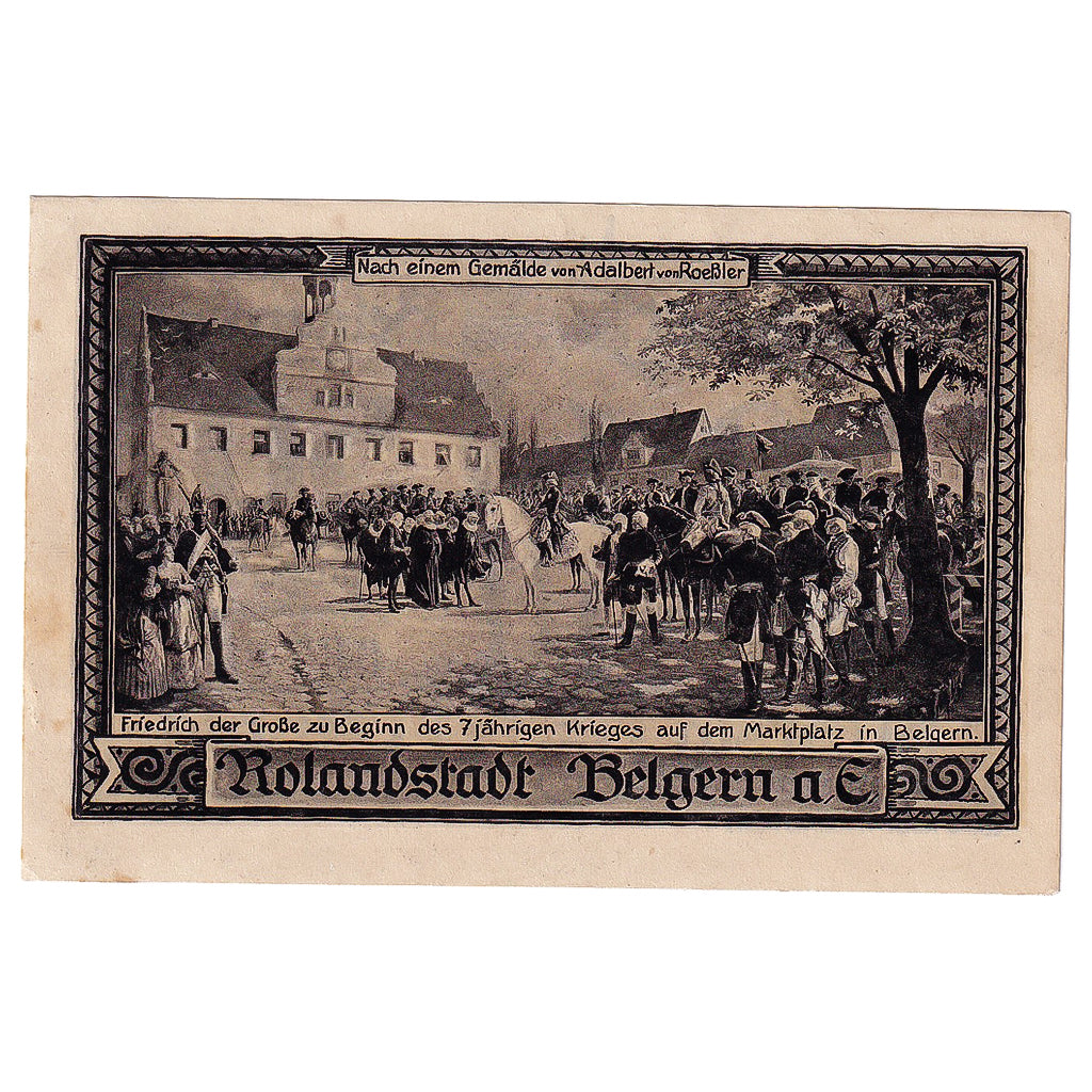 Geldschein, Deutschland, Belgern, 50 Pfennig, soldat 1921-11-01, VZ Mehl:70.1