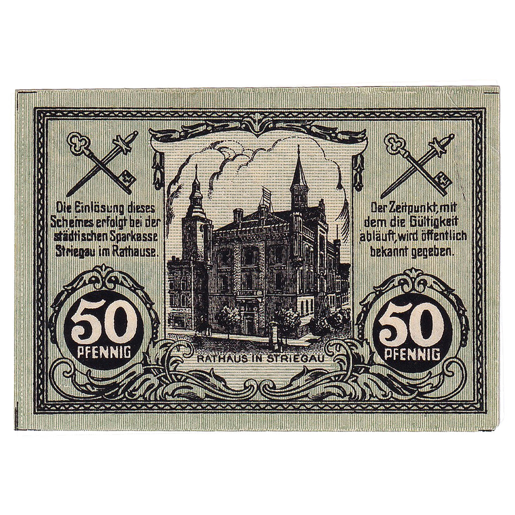 Banknot, Niemcy, Striegau, 50 Pfennig, mairie 1920-06-19, UNC(63) Mehl:S124.2d