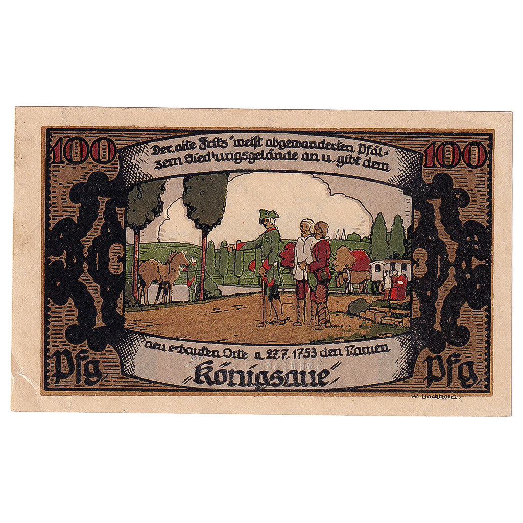 Billete, Alemania, Königsaue, 1 Mark, carte, 1921, 1920-06-10, SC, Mehl:721.1a