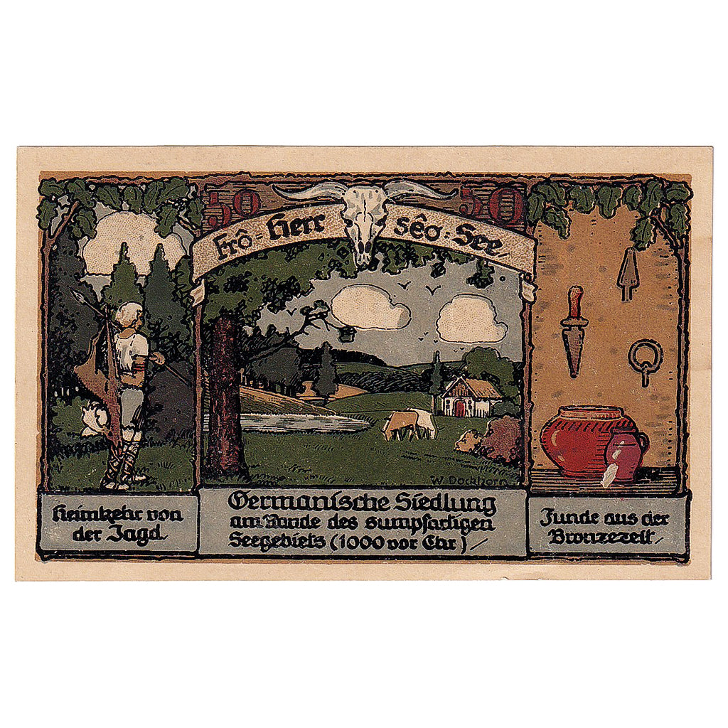 Billete, Alemania, Frose, 50 Pfennig, paysage, 1921, 1920-06-27, SC, Mehl:398.3a