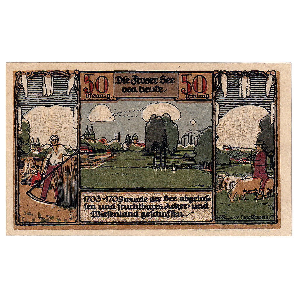 Nota, Alemanha, Frose, 50 Pfennig, champs, 1921-06-27, UNC(63) Mehl:398.3a