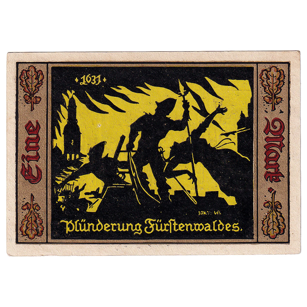 Billete, Alemania, Fürstenwalde, 1 Mark, personnage, 1921, SC, Mehl:403.1a